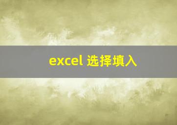 excel 选择填入